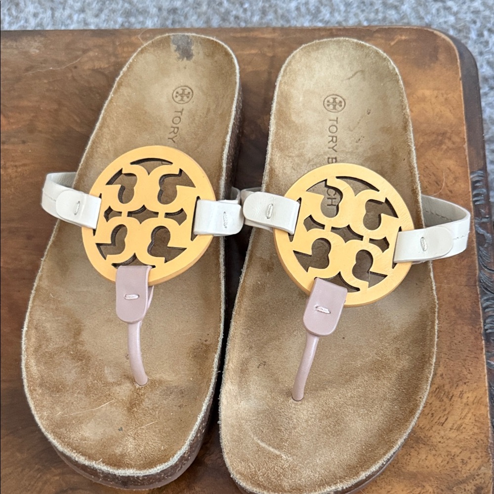 Tory Burch Yellow and Beige Sandals